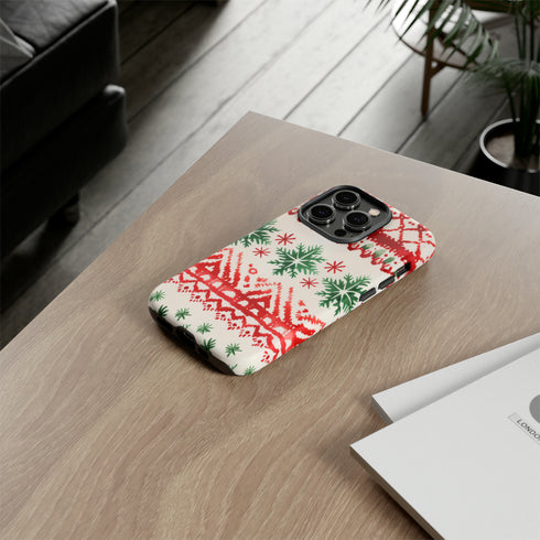 Watercolor Study of Christmas Patterns - Impact Resistant Phone Case